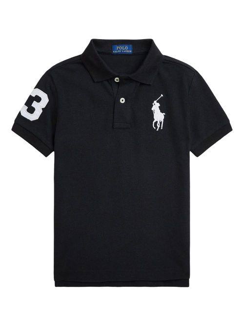 Logo-embroidered polo shirt - Black