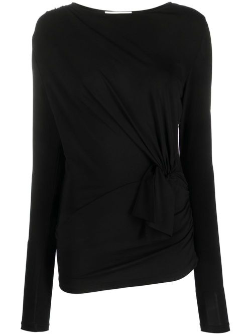 Knot-detail jersey top - Black