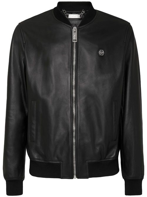 Billy leather bomber jacket - Black