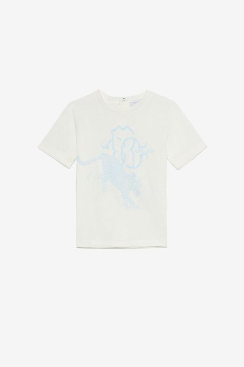 Milk White T-shirt With Jaguar Print