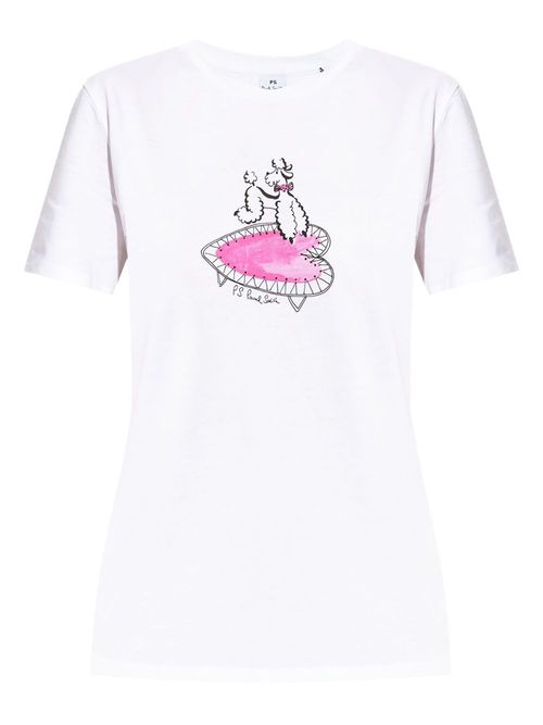 Dog-print T-shirt - White