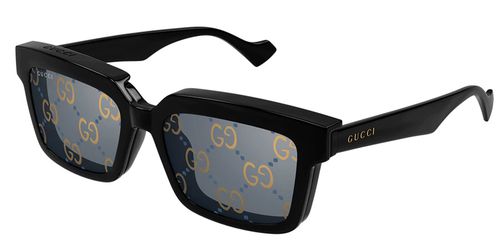 Grey Logo Clip-On Rectangular Mens Sunglasses GG1543S 001