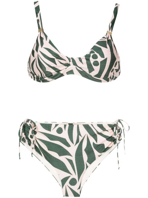 Marcela abstract-print bikini - Green