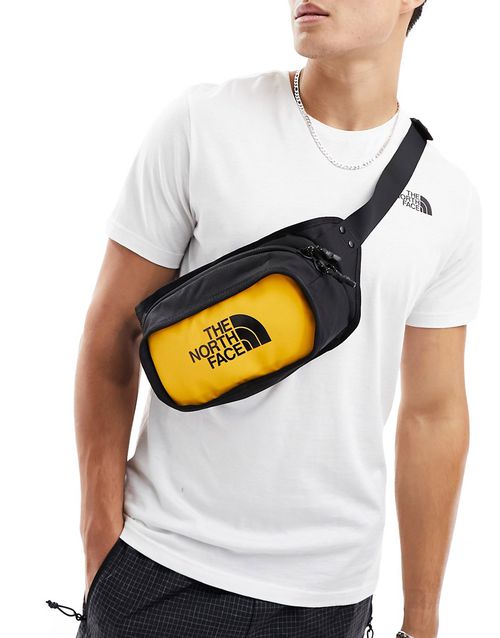 Logo hip pack bag in black and yellow