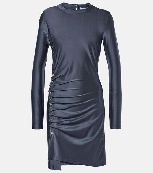Gathered jersey minidress
