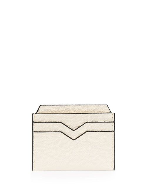 Leather card holder - White