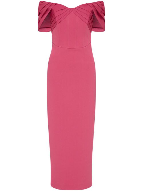 Anais off-shoulder midi dress - Pink