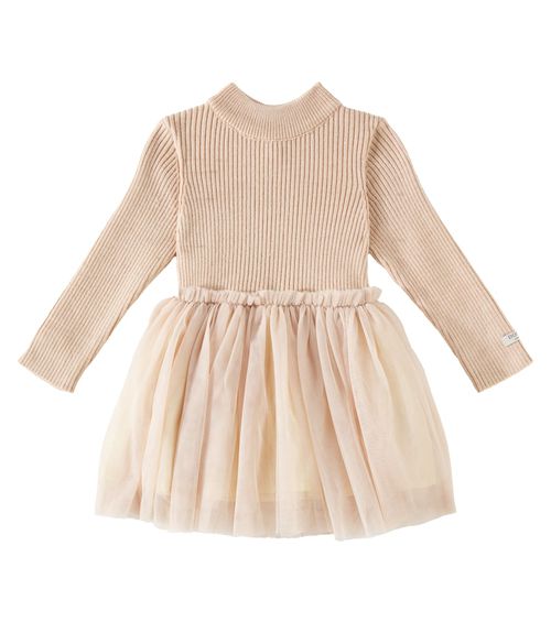 Donsje Baby Lotus wool-blend and tulle dress