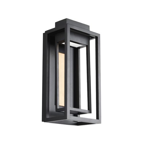 Modern Forms Dorne Outdoor Wall Light in Black and Aged Bra