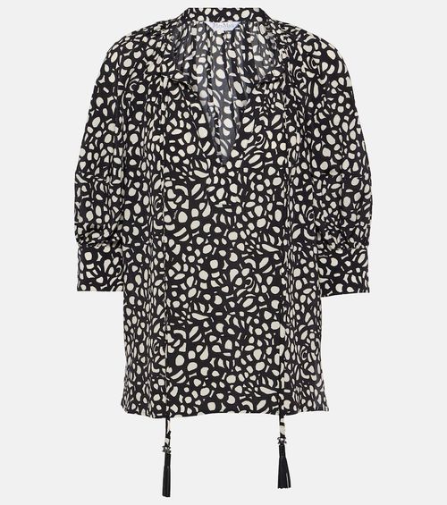 Emy printed silk twill blouse