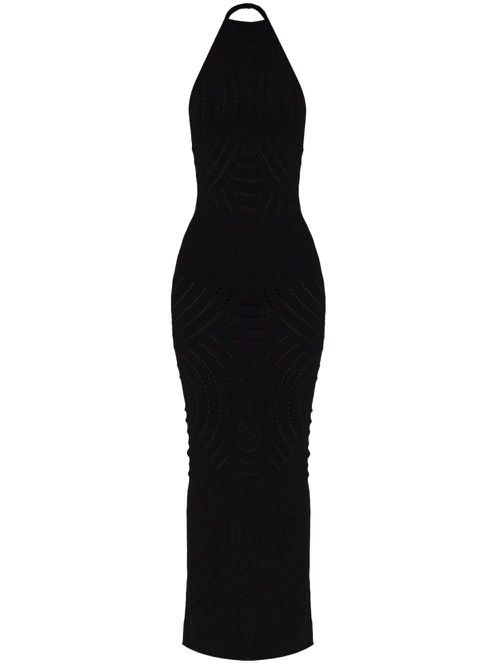 Open-knit maxi dress - Black