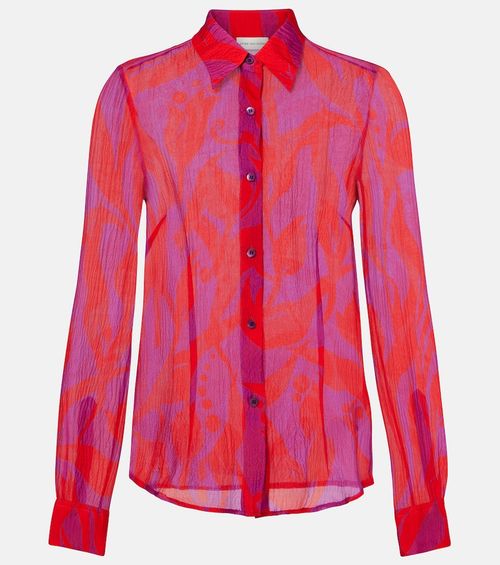 Cloudy printed silk shirt