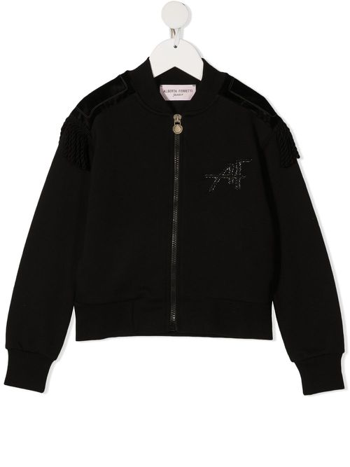 Epaulette-detail bomber jacket - Black