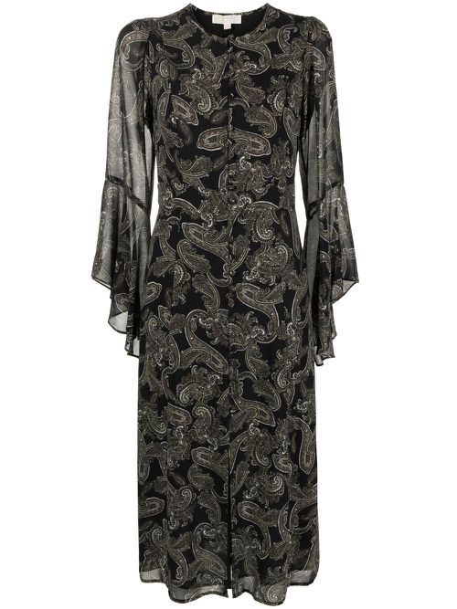 Paisley-print midi dress - Green