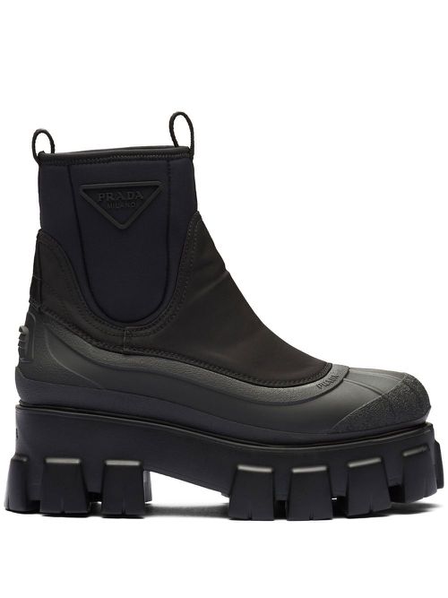 Monolith chunky lug-sole ankle boots - Black