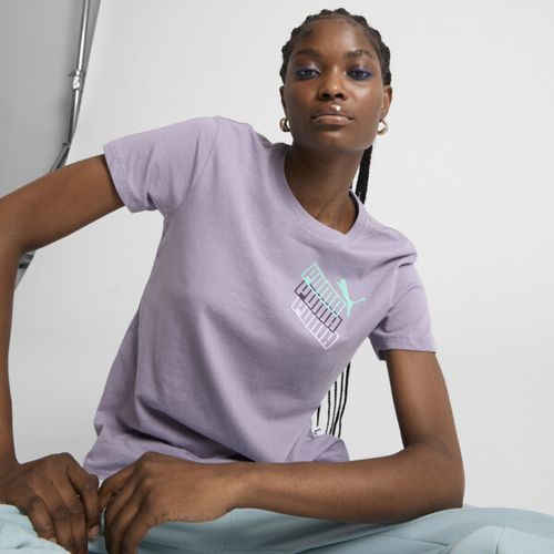 PUMA Stacked Up Logo Women's T-Shirt in Purple