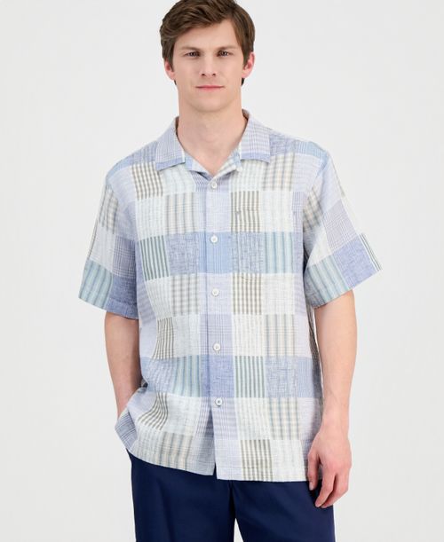 Men's Patchwork Sands Linen-Blend Shirt - Biscotti Tan