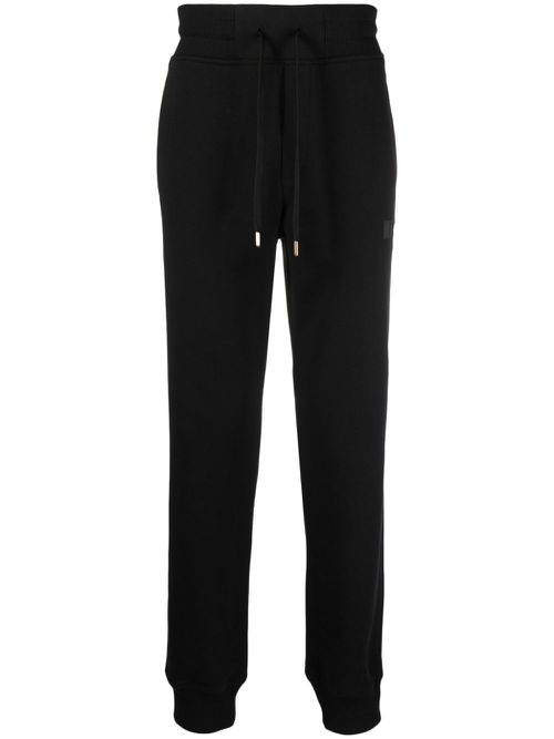 Logo-patch cotton track pants - Black