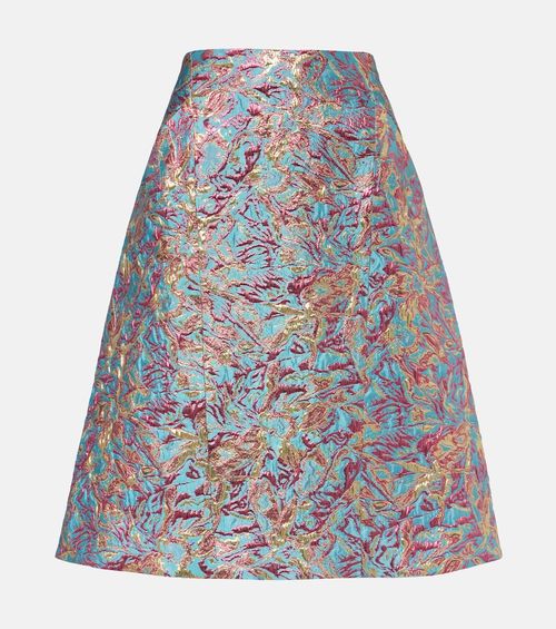 Brocade midi skirt
