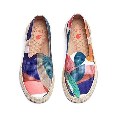 UIN Shoes for Women Slip On Sneakers Comfortable Lightweight Barefoot Travel Art Painted Casual Loafers