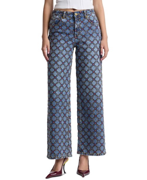 Women's Mid-Rise Wide-Leg Jeans - Cafe Wash/amara Tile