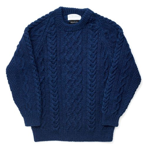 Cable Knit Crew 1A Indigo