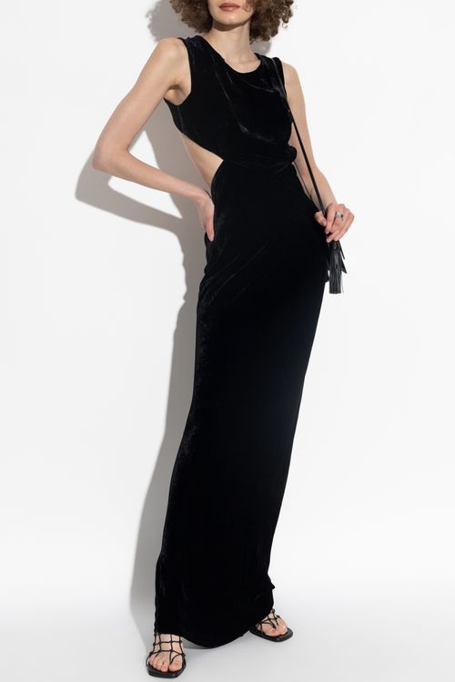 Sleeveless Velvet Dress, Women's, Black