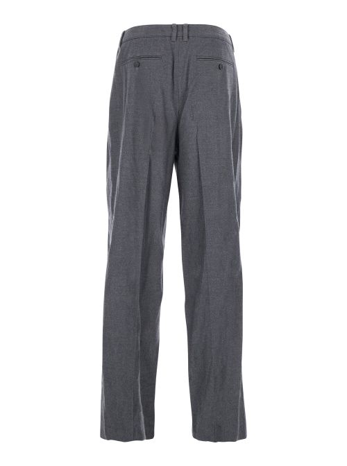 Front Pleated Tailored Trousers — Gray