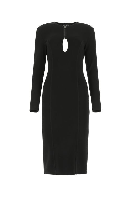 Keyhole Cut-Out Dress — Black