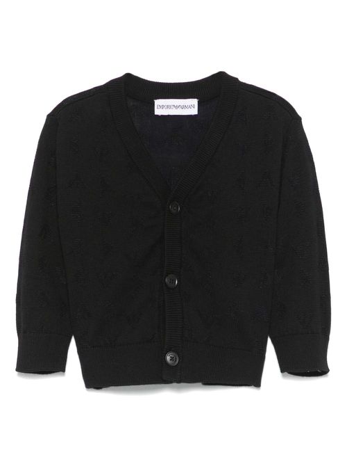 Logo-jacquard cardigan - Blue