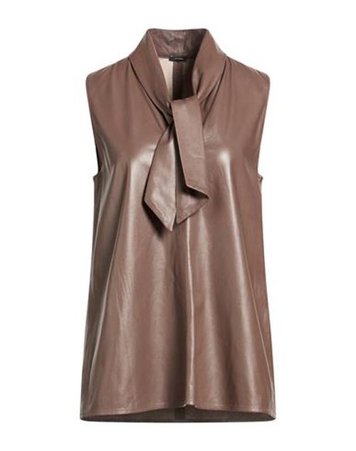 Woman Top Taupe Size 6 Lambskin