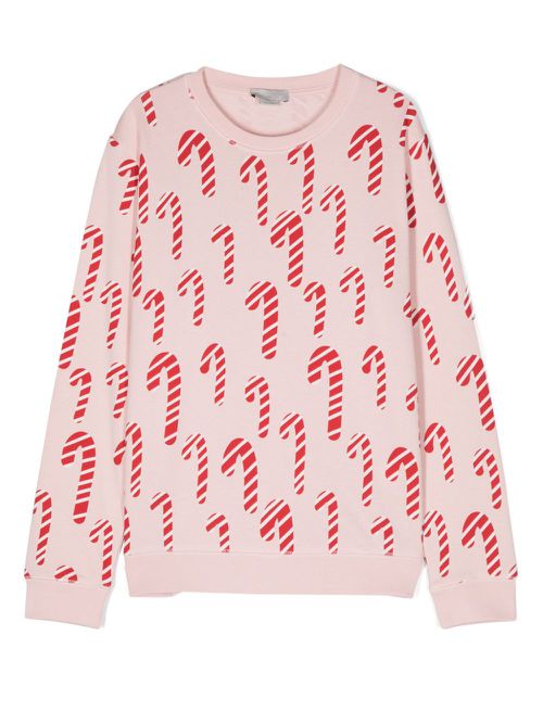Lollipop-print cotton sweatshirt - Pink