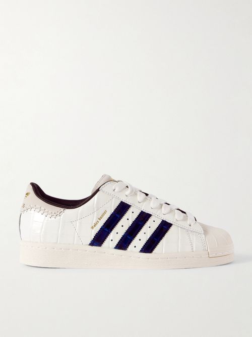 + Wales Bonner Superstar Croc-effect Leather Sneakers - Off-white