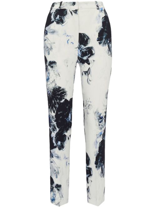 High-waisted cigarette trousers - White
