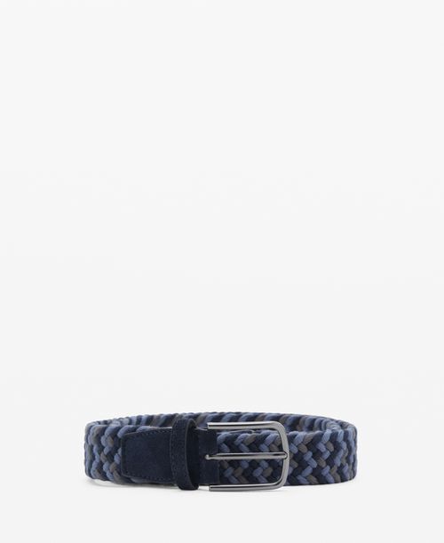 Men's Braided Elastic Colored Belt - Gray