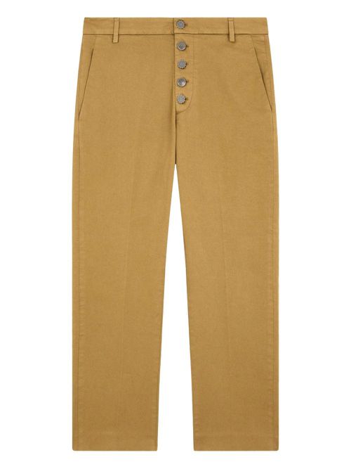 Button-fastening trousers - Brown