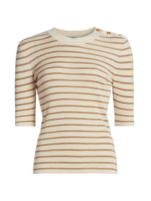 Women's The Marina Striped Linen-Blend Sweater - Cream Multi