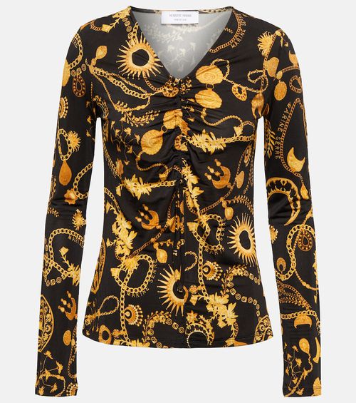 Printed ruched top