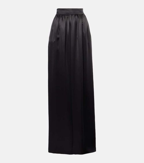 Silk satin maxi skirt