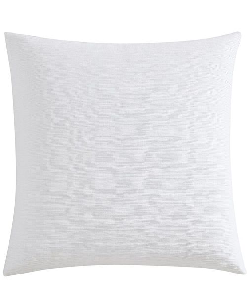 Solid Textured Pleats Jacquard Sham White