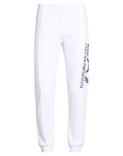 Man Pants White Size L Cotton, Polyester