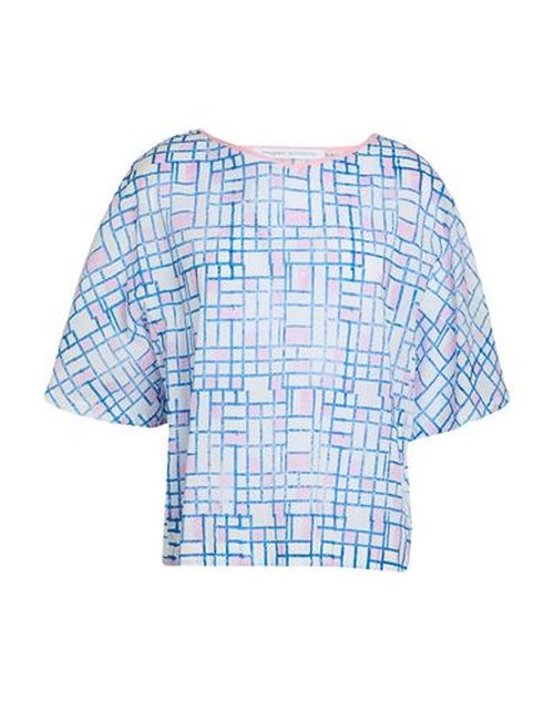 Woman Top Blue Size 10 Cotton