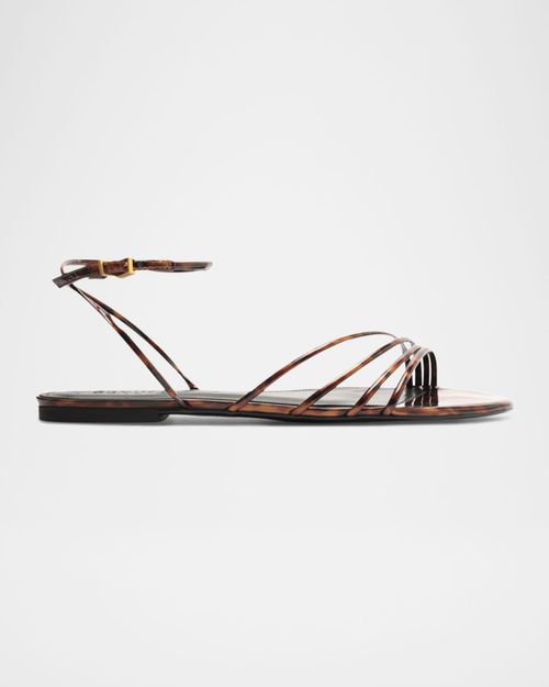 Inez Strappy Tortoise Flat Sandals