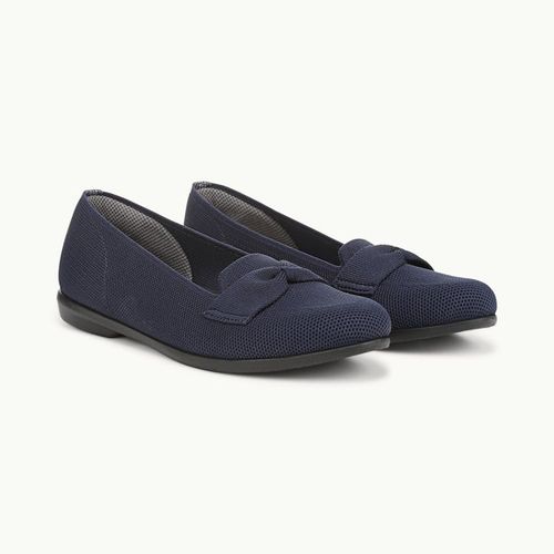 For Kandi Moc Loafer Shoes Sapphire Blue Knit Fabric