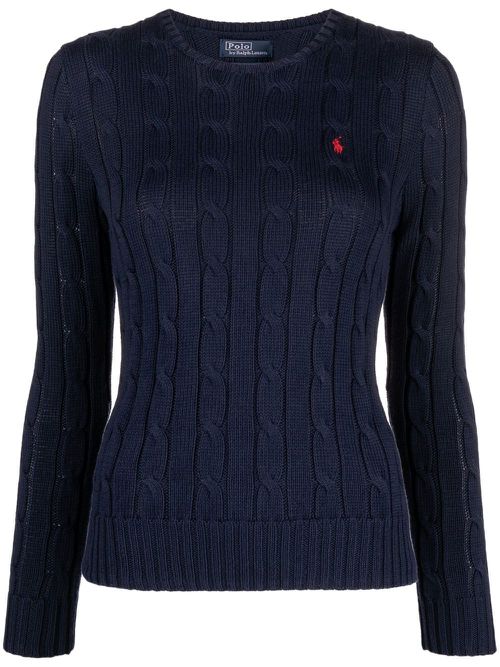 Polo Pony cable-knit jumper - Blue
