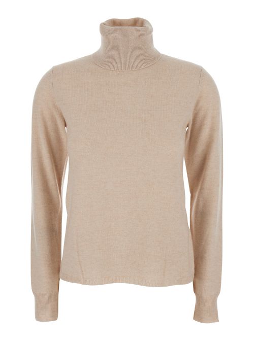 Wool Turtleneck Sweater — Beige