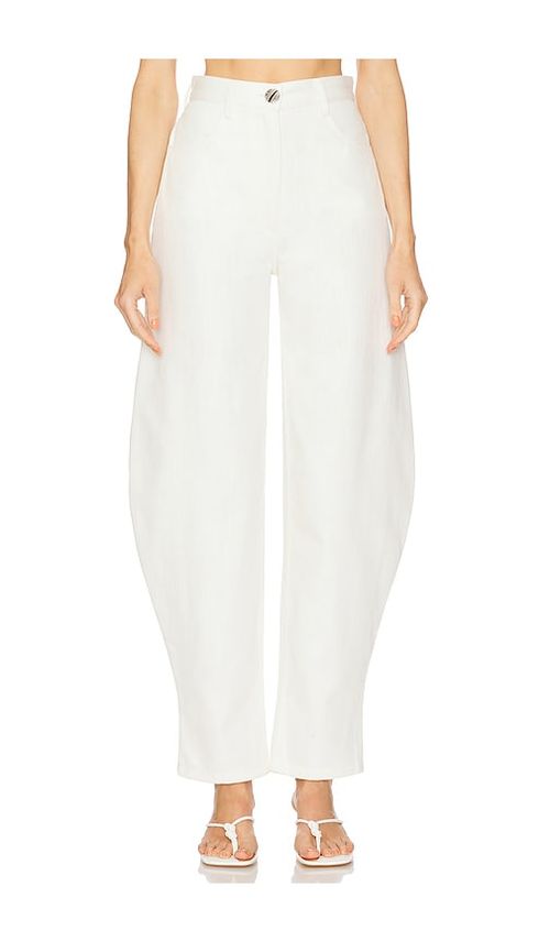 MATTHEW BRUCH High-Waist Barrel Jeans in Ivory. -  4 also in
