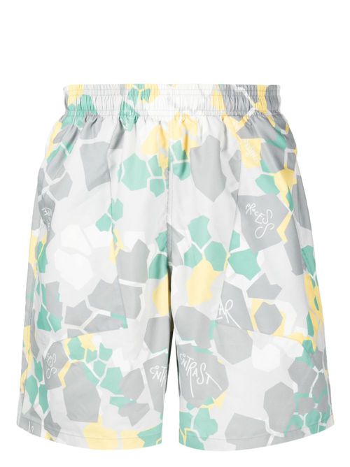 Camouflage-pattern swim shorts - Green