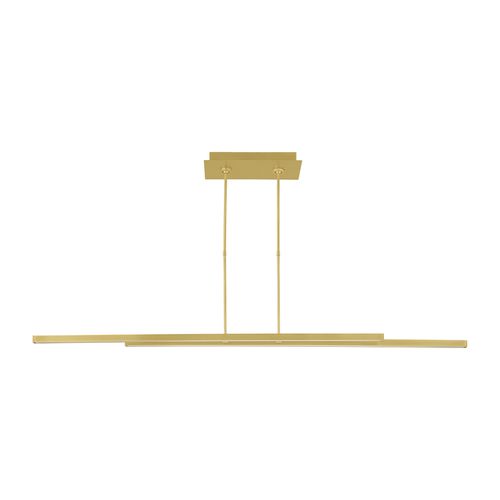 Natural Brass LED Linear Suspension from the Stagger Collection