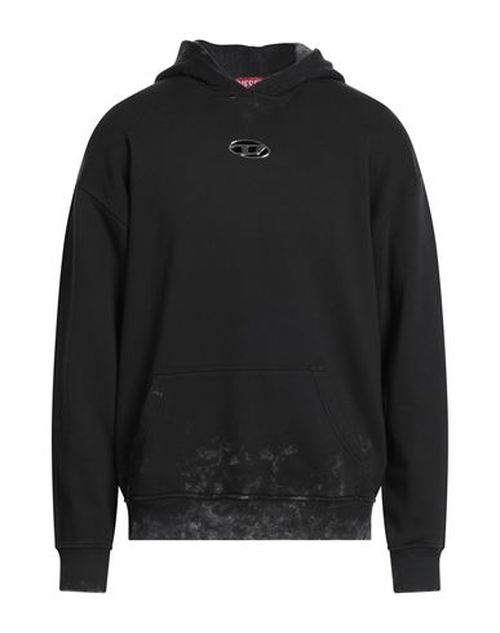 Man Sweatshirt Black Size L Cotton, Elastane